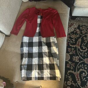 Stylish Red and Black Checkered Dress